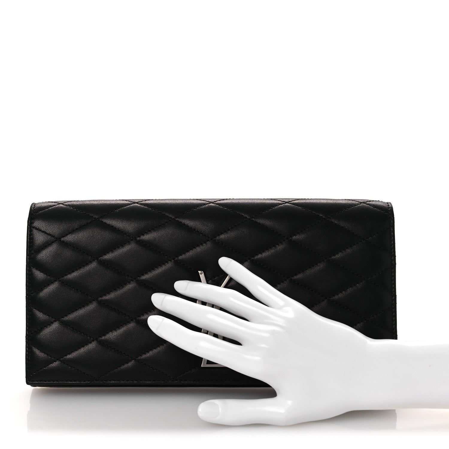 Saint Laurent Lambskin Quilted Kate Clutch Black 2 of 11