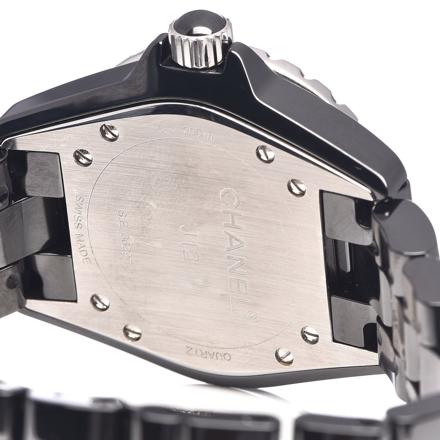 Stainless Steel Ceramic Diamond Bezel 33mm J12 Quartz Watch Black