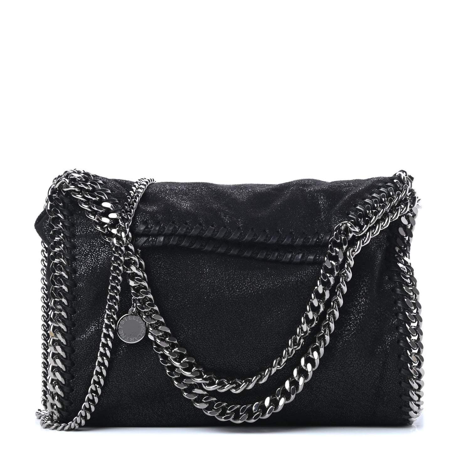 Shaggy Deer Mini Falabella Fold Over Tote Black
