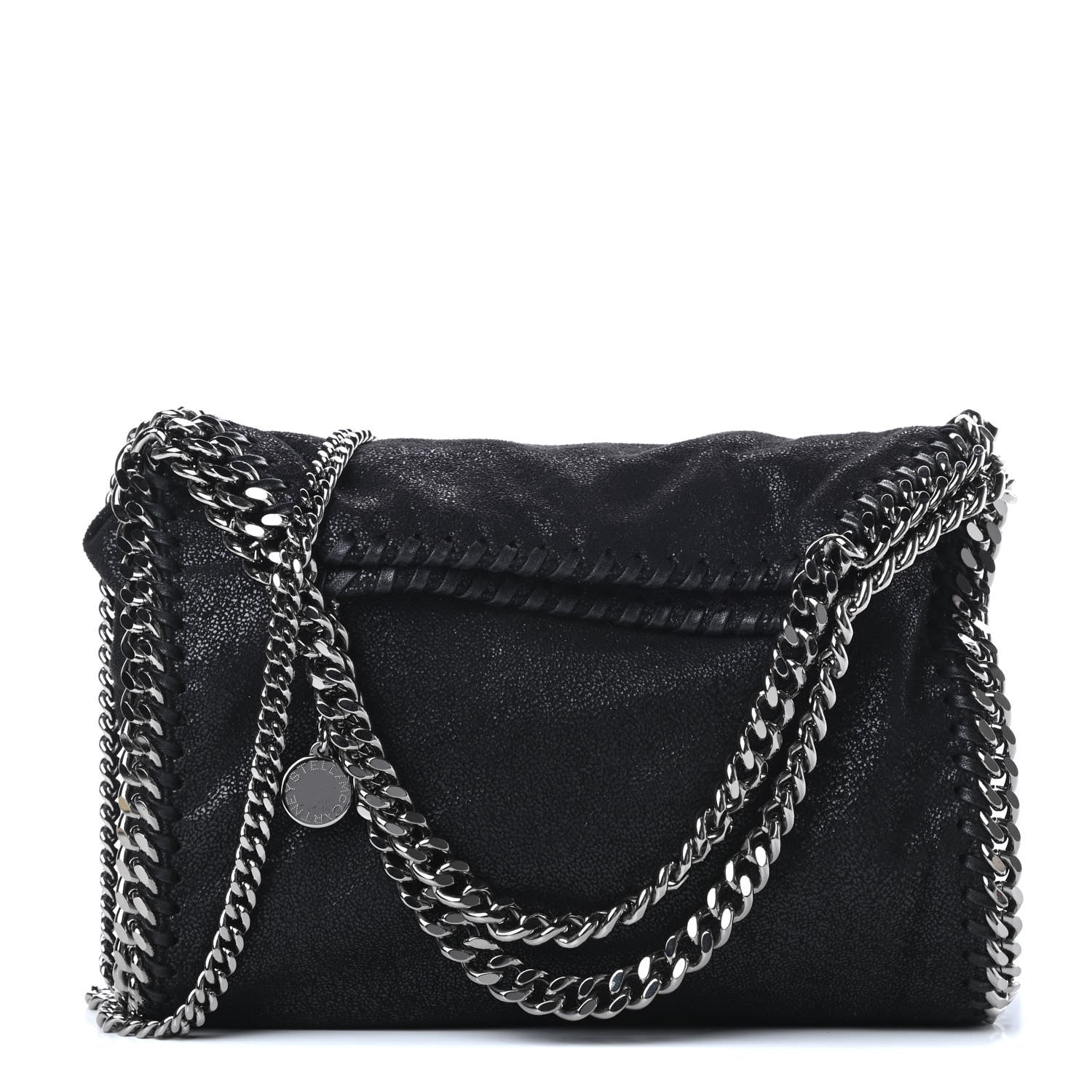 Stella McCartney Shaggy Deer Mini Falabella Fold Over Tote Black 1 of 12