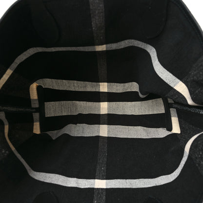 Burberry Coated Canvas Mega Check Medium Doodle Tote Black White 8 of 15