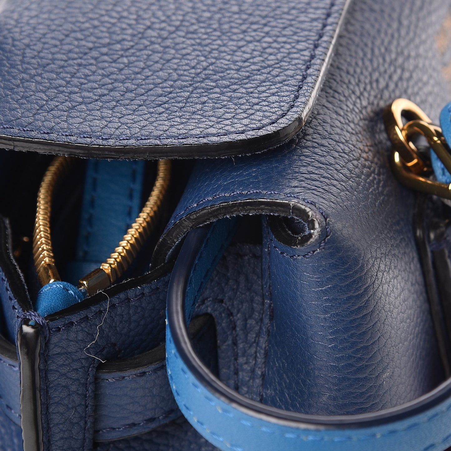 Grained Calfskin Mini Milla Tote Navy