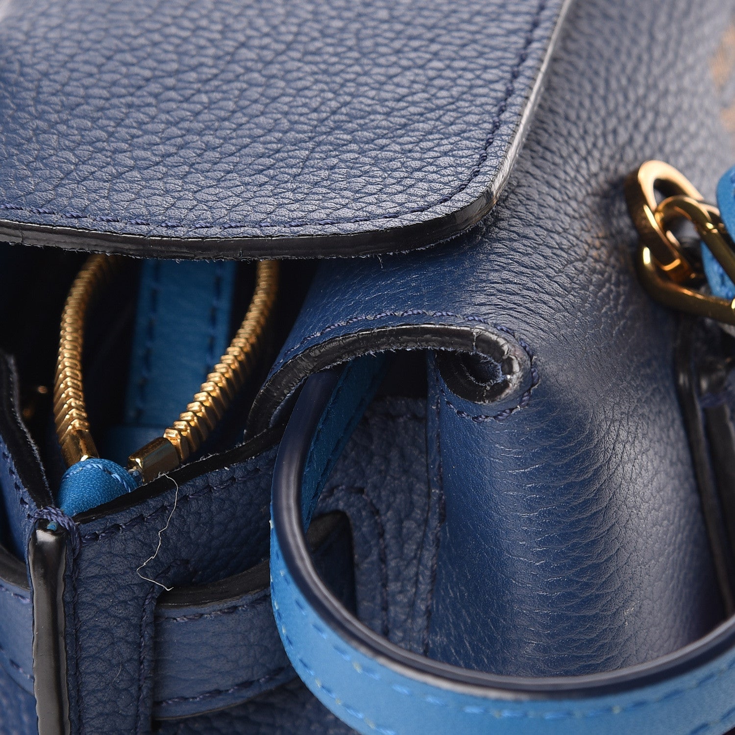 MCM Grained Calfskin Mini Milla Tote Navy 19 of 19