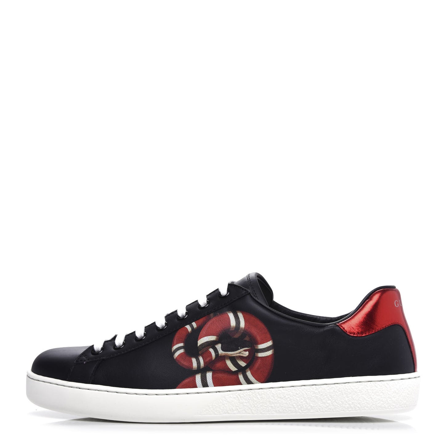 Calfskin Kingsnake Mens Ace Sneakers 9.5 Black Multicolor