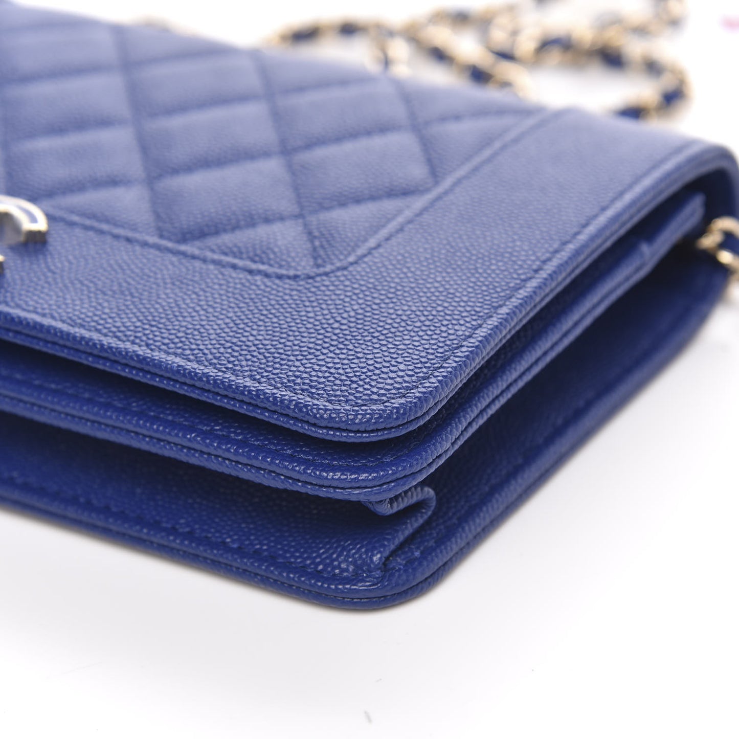 Caviar Quilted Vintage Mademoiselle Wallet On Chain WOC Blue