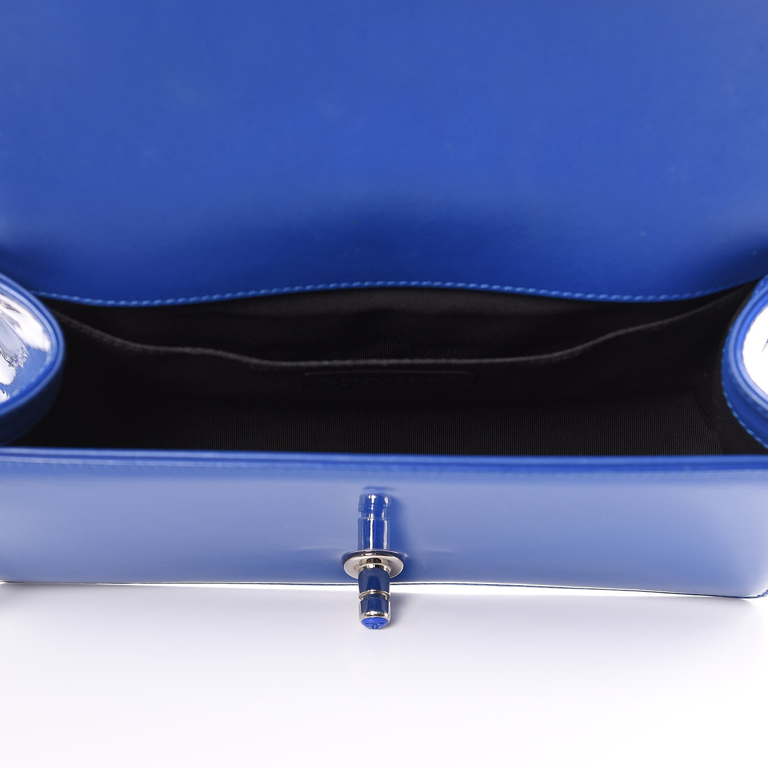 Chanel Patent Calfskin Medium Plexiglass Boy Flap Blue 5 of 13
