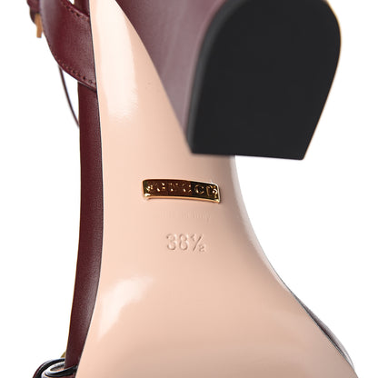Gucci Lifford Calfskin GG Marmont Ankle Wrap 105mm Sandals 38.5 Vintage Bordeaux 6 of 8