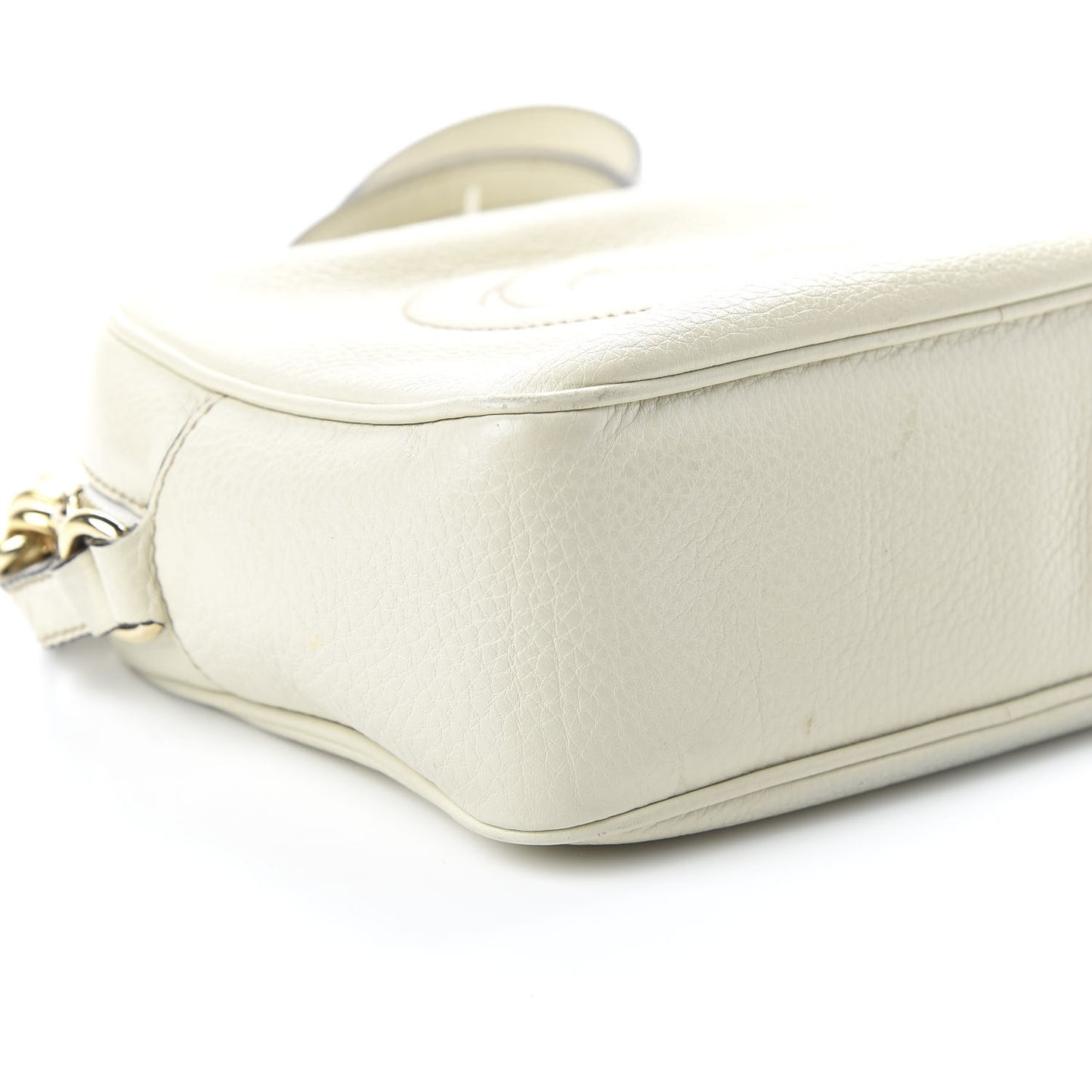 Pebbled Calfskin Small Soho Disco Bag Off White