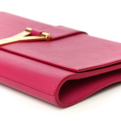 Saint Laurent Calfskin Classic Y Ligne Clutch Fuchsia 9 of 29