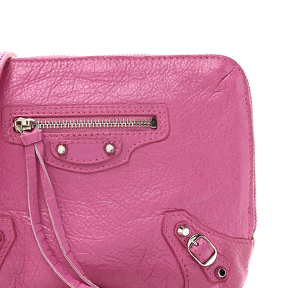 Balenciaga Agneau Arena Classic Silver Hardware Pouch With A Chain Crossbody Rose Flamingo 7 of 14