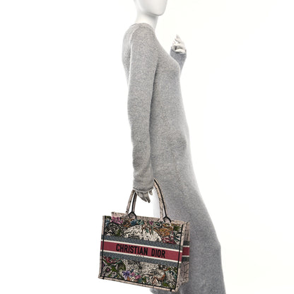 Christian Dior Canvas Embroidered Medium Zodiac Book Tote Latte Multicolor 2 of 14
