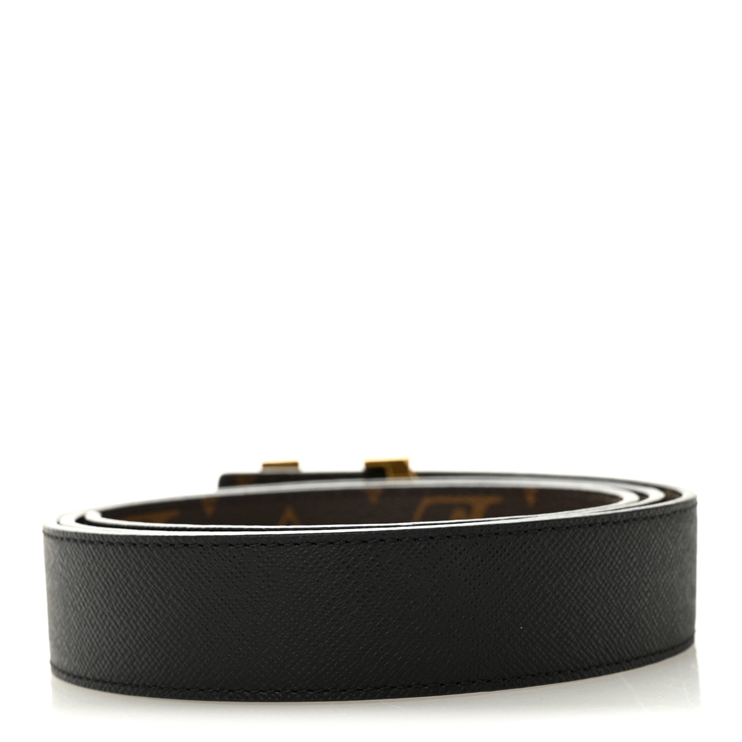 Calfskin Monogram 30mm LV Initiales Reversible Belt 90 36 Black