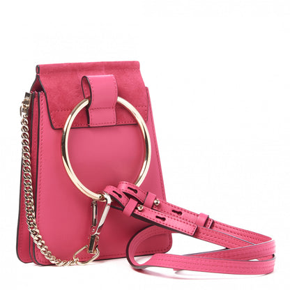 Chloe Suede Calfskin Mini Faye Bracelet Bag Fuchsia Rose 2 of 8