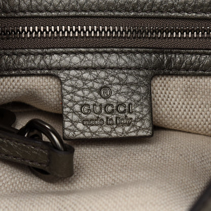 Gucci Metallic Pebbled Calfskin Medium Soho Shoulder Bag Sasso 6 of 9