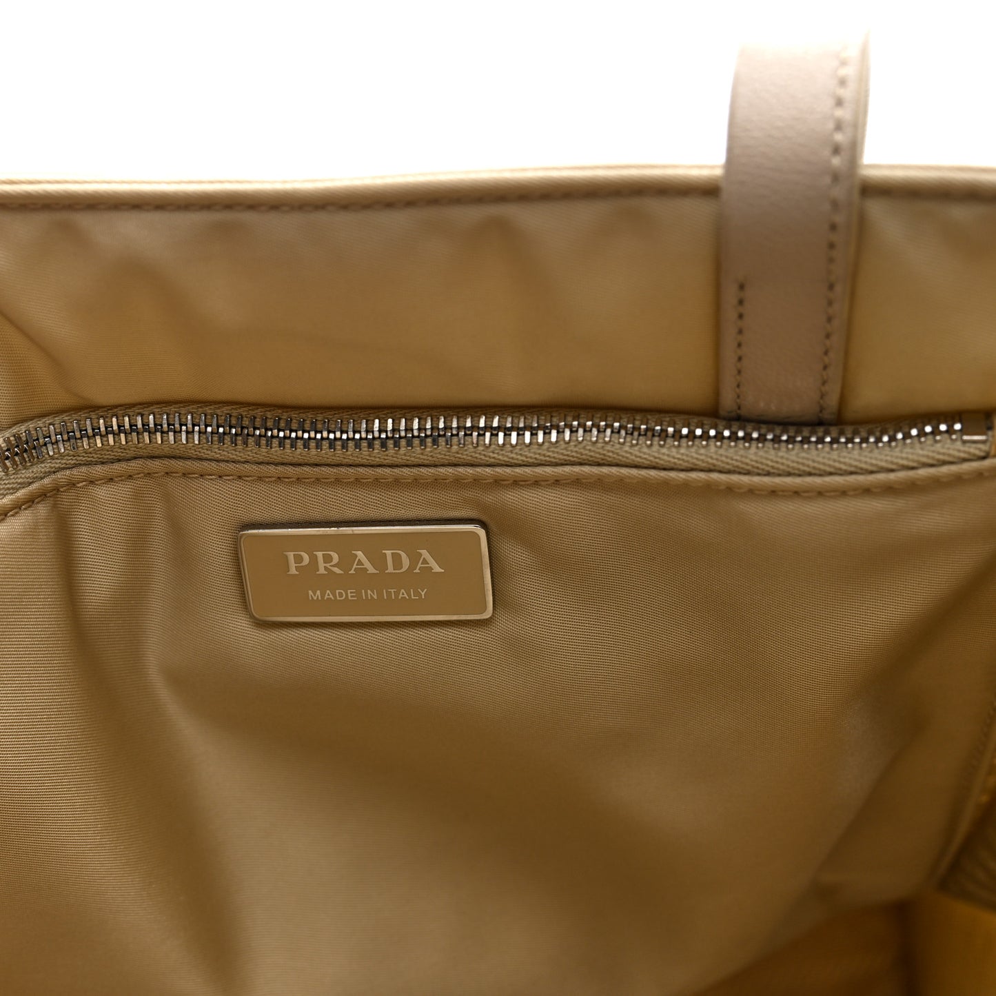 Tessuto Nylon Saffiano Tote Beige