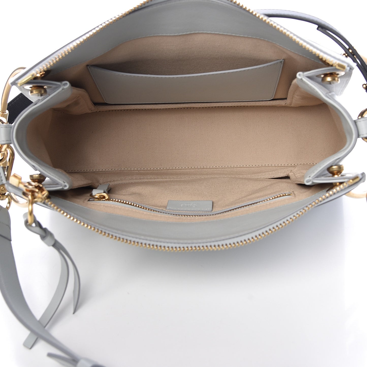 Calfskin Suede Medium Roy Bag Airy Grey