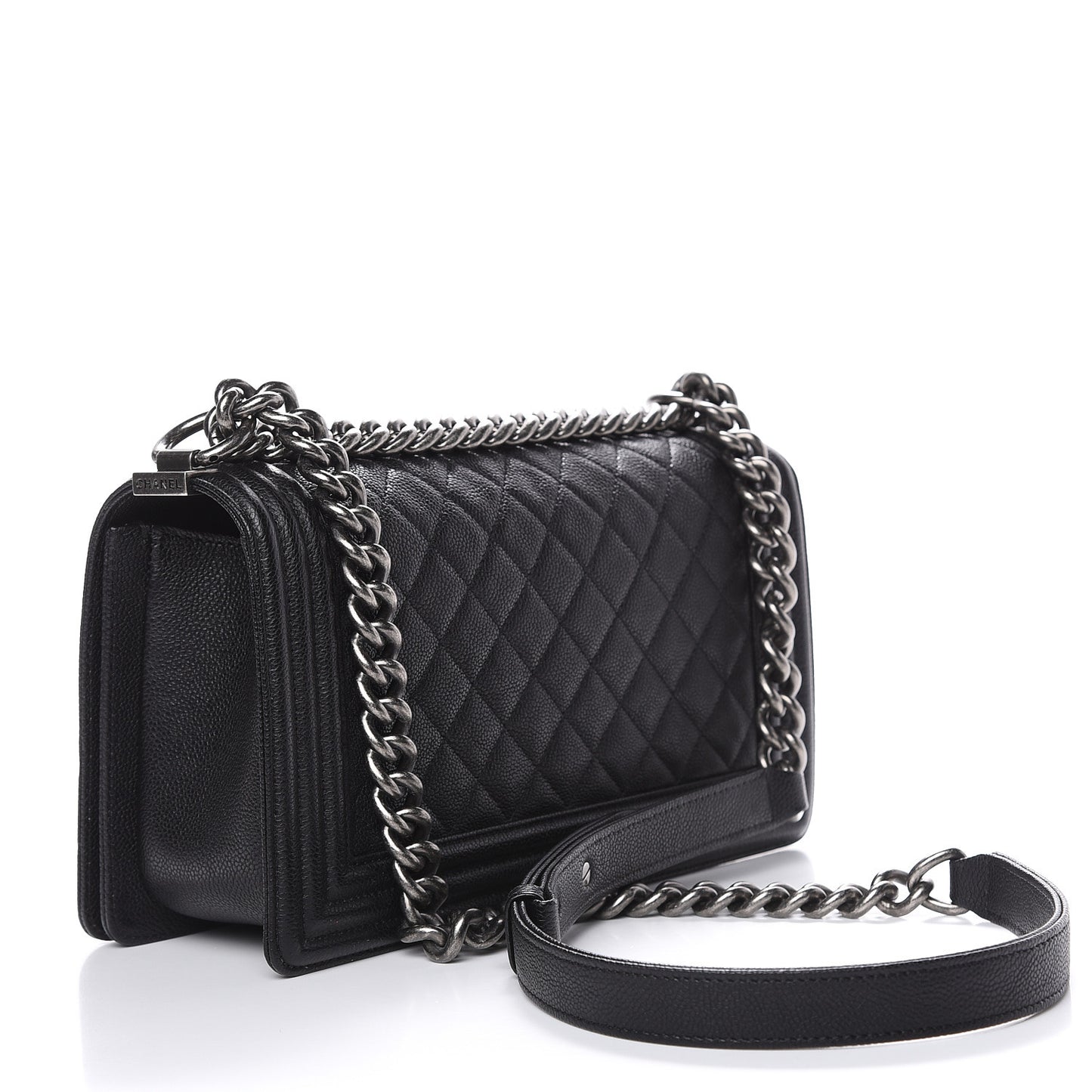 Caviar Quilted Medium Boy Flap Black