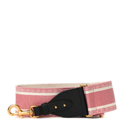 Christian Dior Canvas Embroidered Shoulder Strap Pink Multicolor 1 of 7