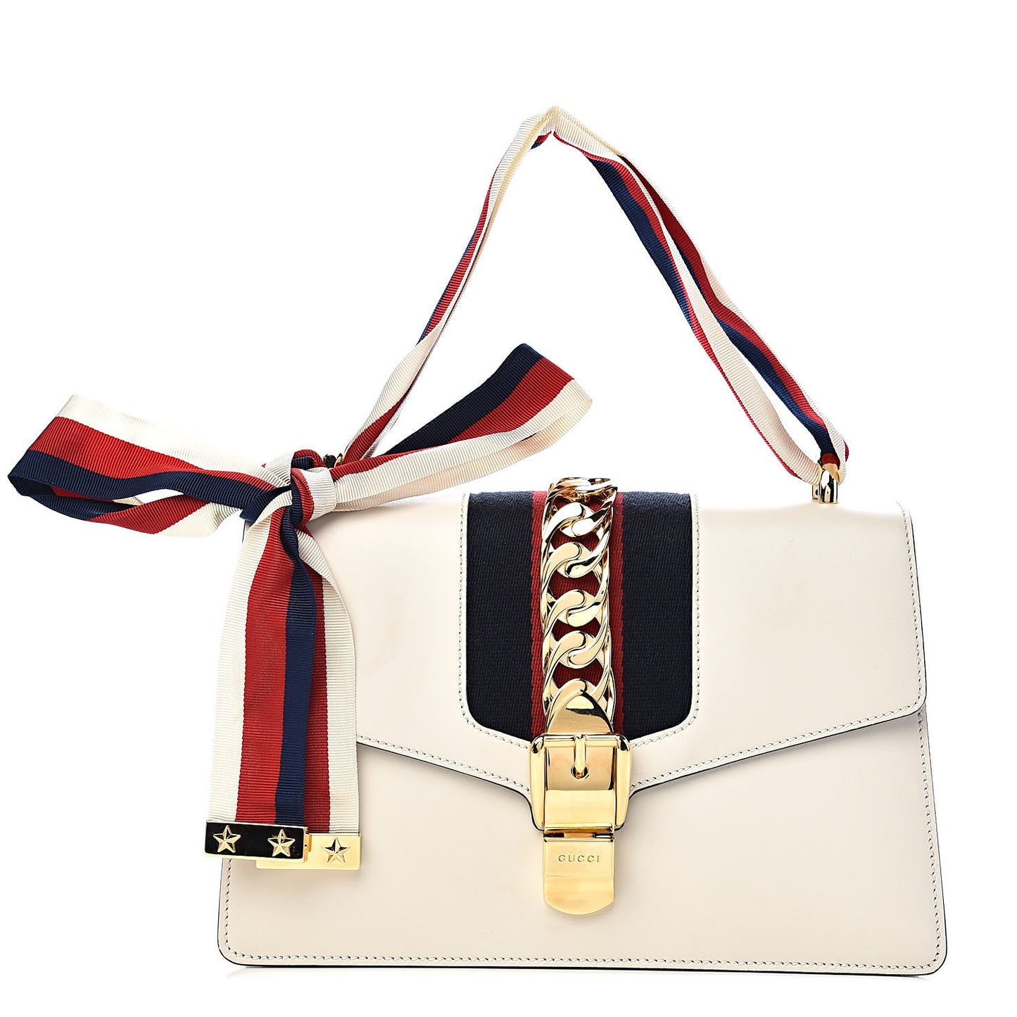 Calfskin Small Sylvie Shoulder Bag Off White