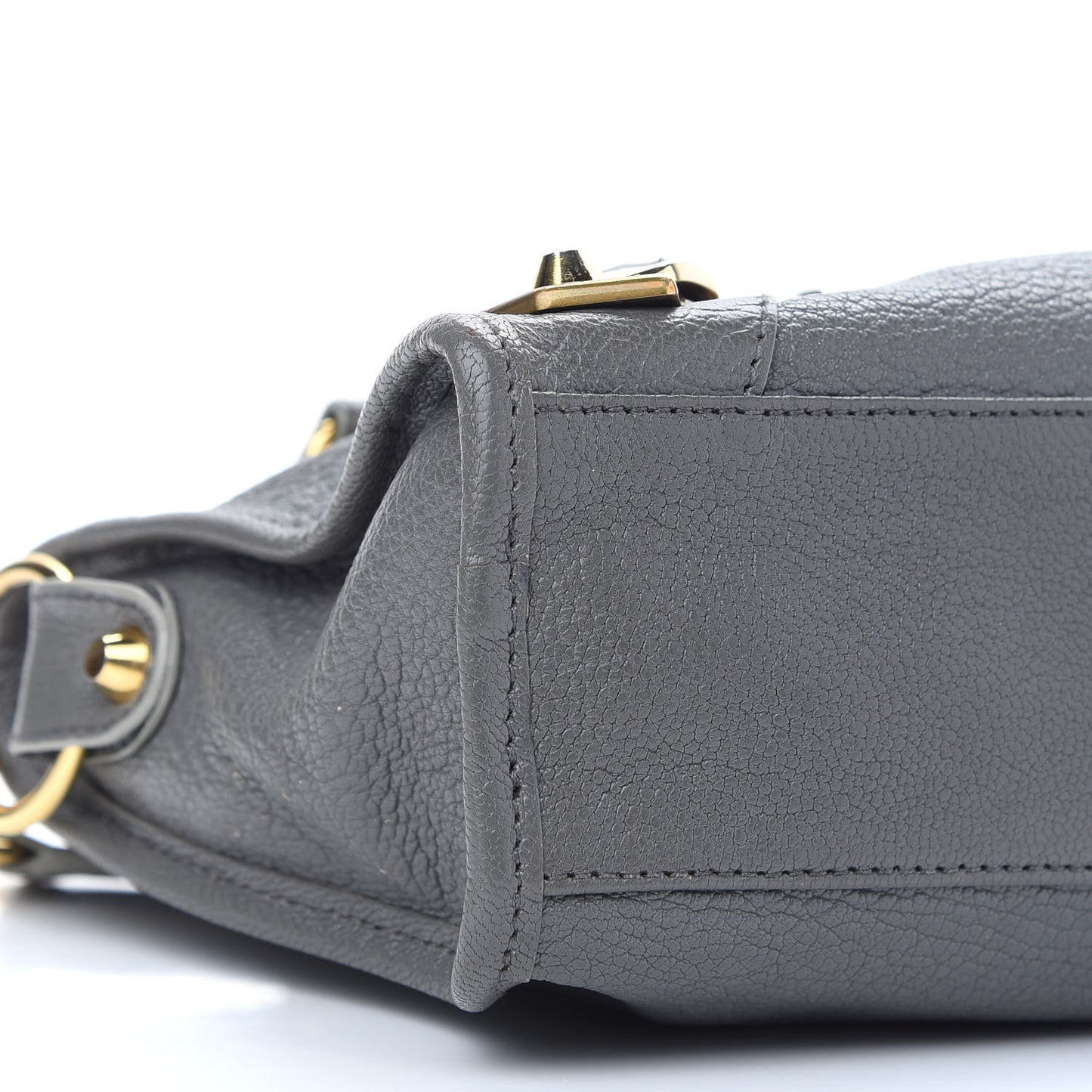 Chevre Gold Metallic Edge Hardware Mini City Gris Acier
