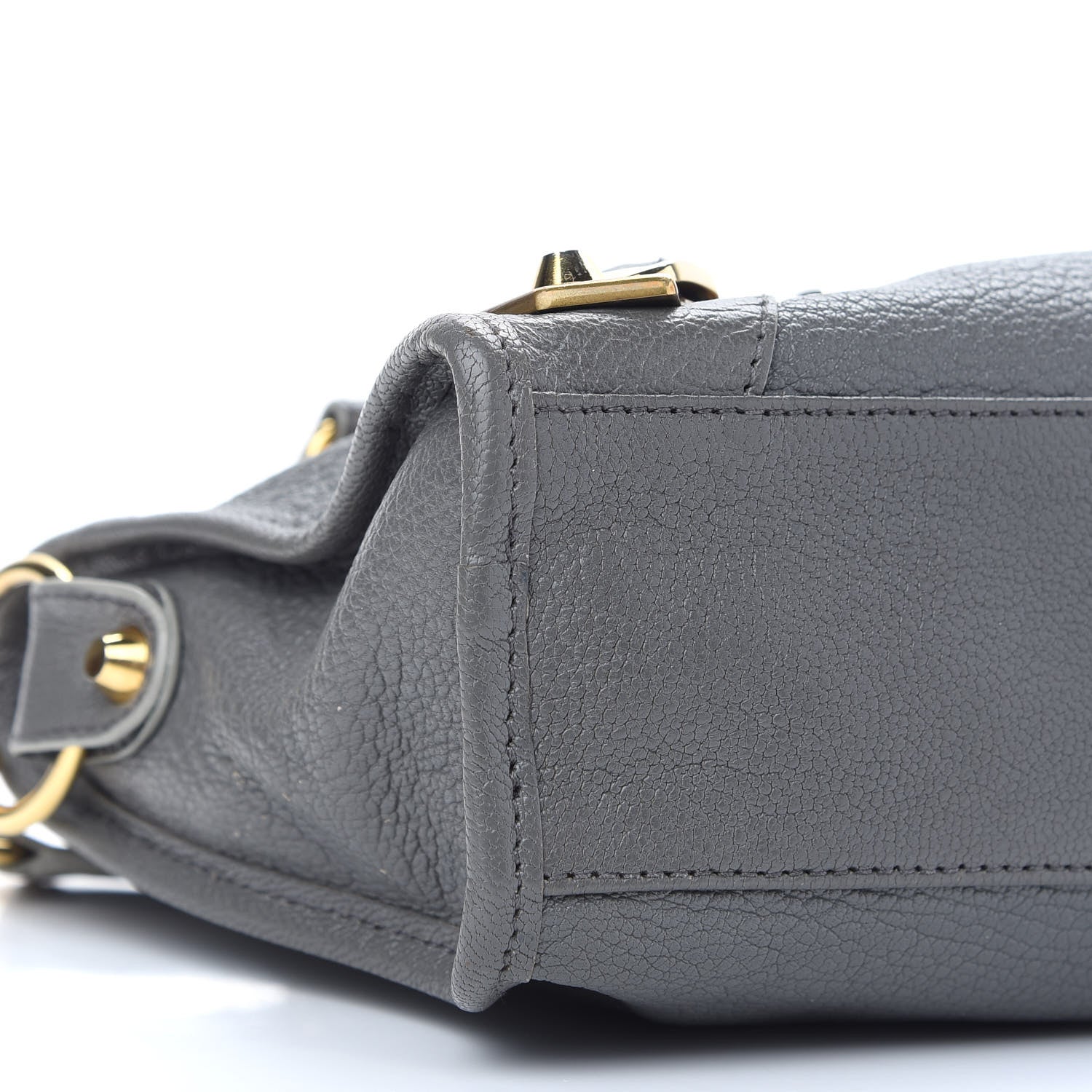 Balenciaga Chevre Gold Metallic Edge Hardware Mini City Gris Acier 8 of 10