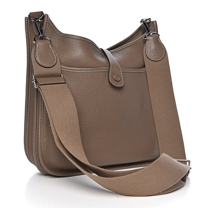 Hermes Taurillon Clemence Evelyne III PM Etoupe 3 of 11