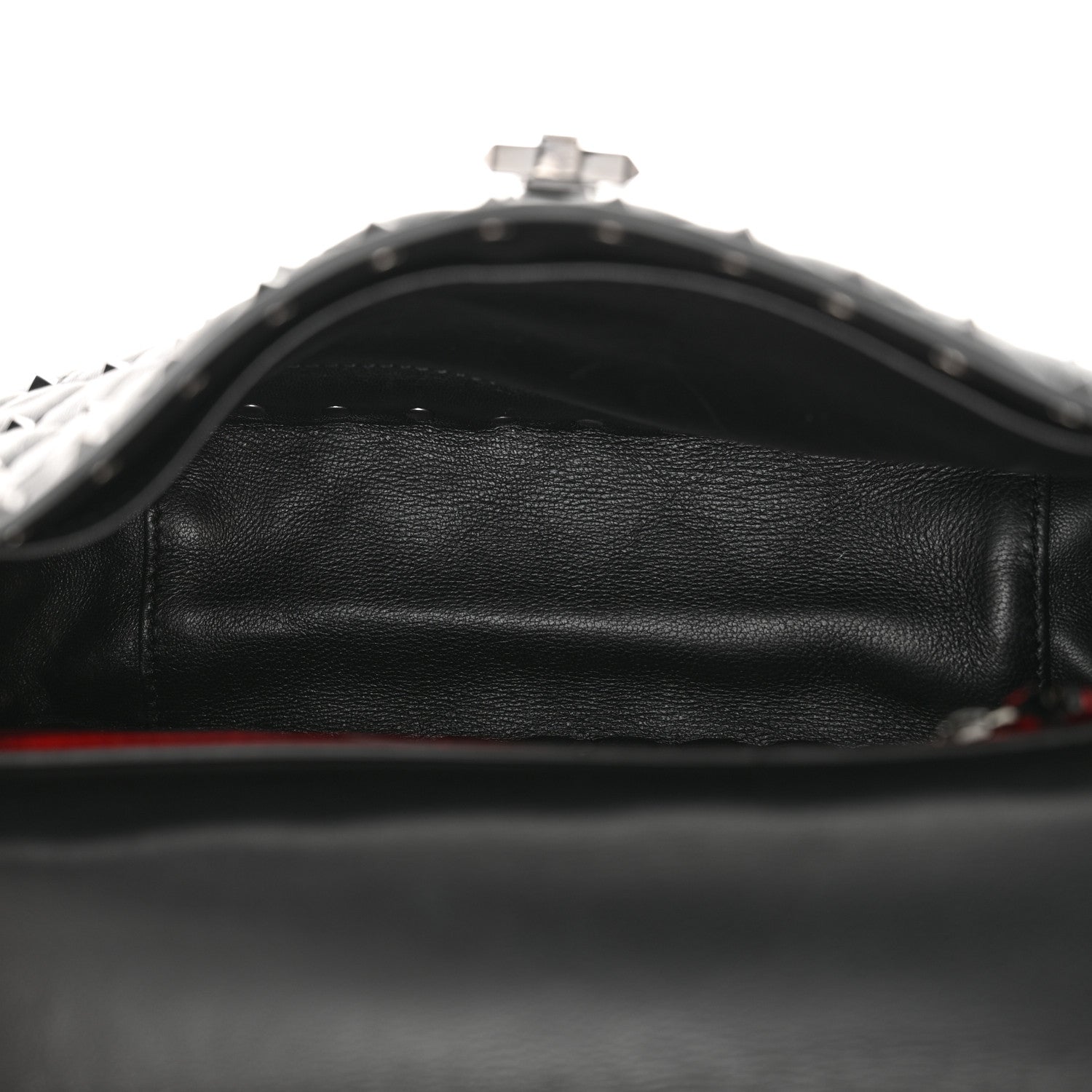 Valentino Garavani Lambskin Monochrome Medium Rockstud Spike Shoulder Bag Black 5 of 10