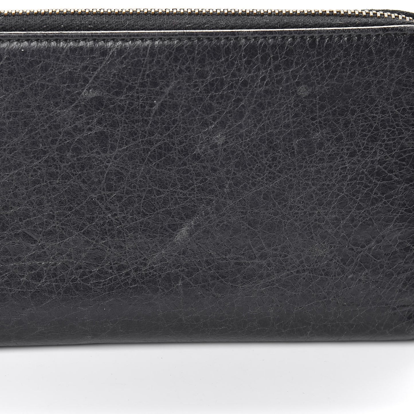 Agneau Classic Hardware Continental Zip Around Wallet Black