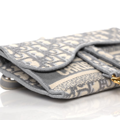 Christian Dior Oblique Slim Saddle Pouch Grey 9 of 10