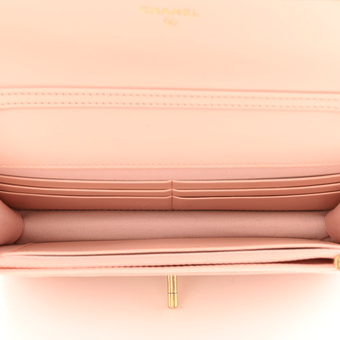 Caviar Quilted Camellia Wallet On Chain WOC Light Pink