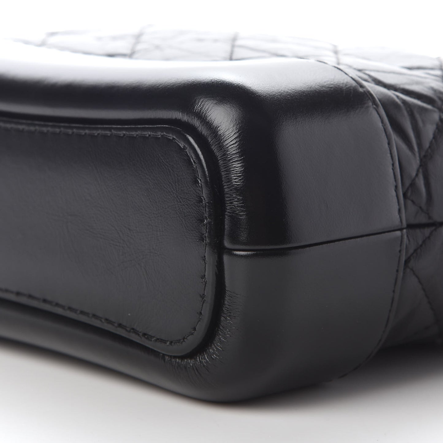 Aged Calfskin Quilted Small Gabrielle Hobo Black