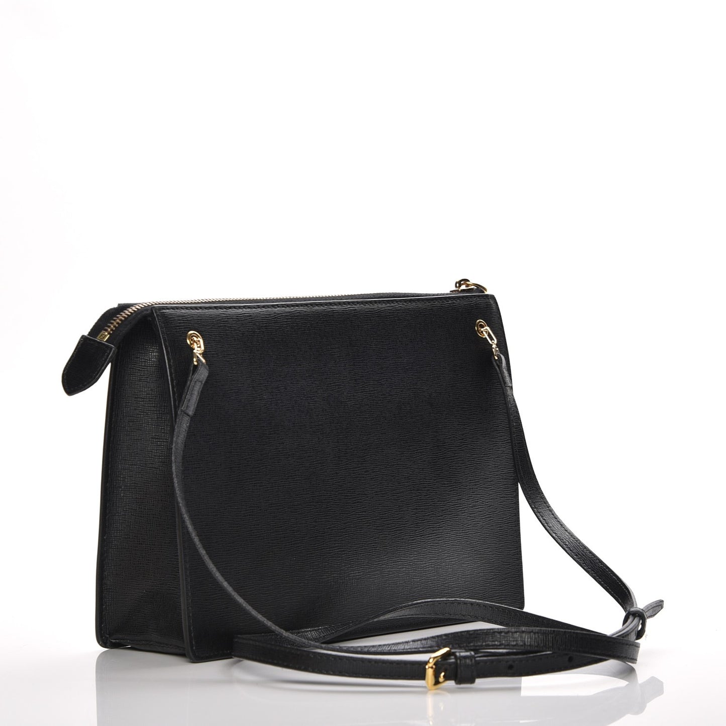 Vitello Elite Studded Monster Crossbody Bag Black