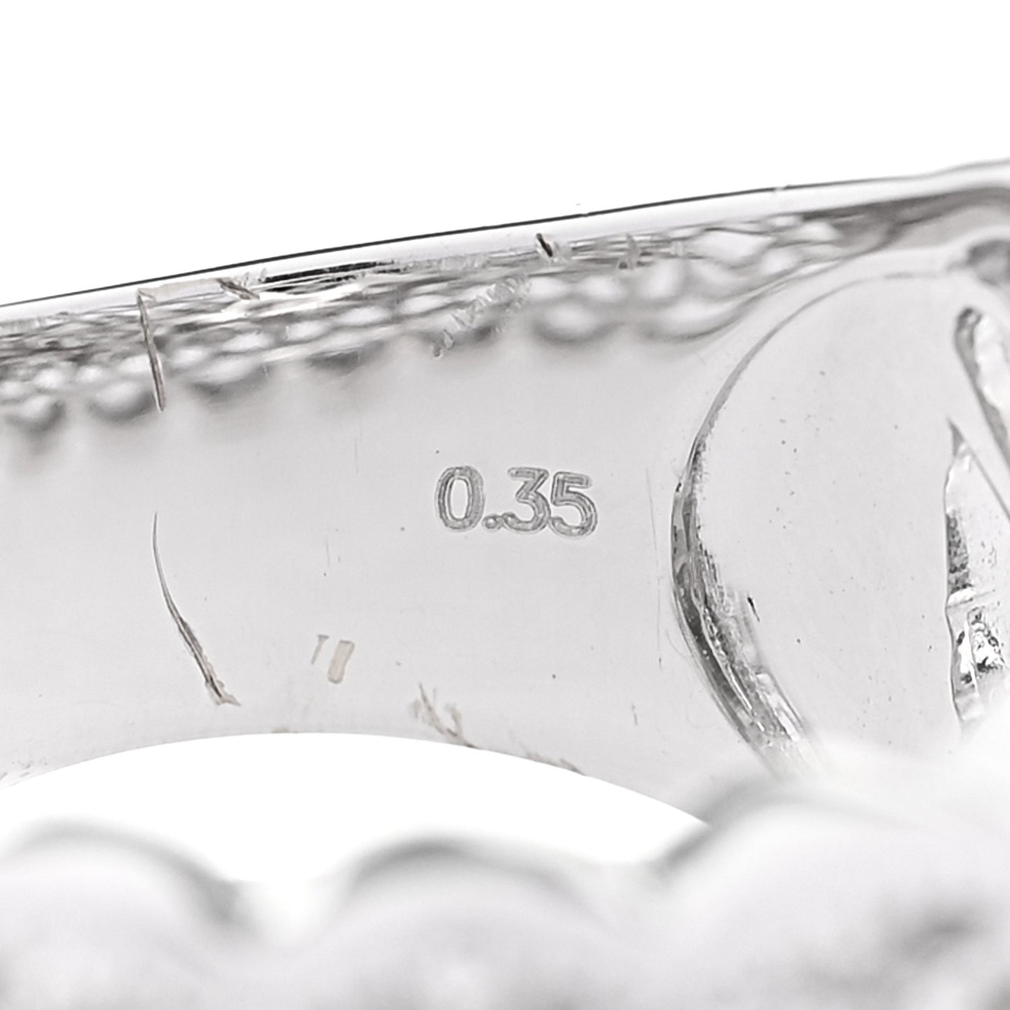 18K White Gold Diamond .35ctw Milgrain Band Ring  53 6.25