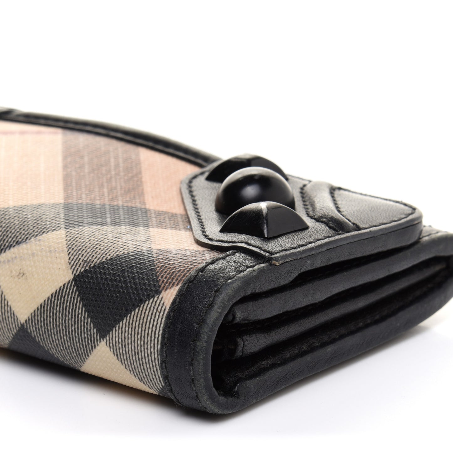 Nova Check Mega Stud Continental Wallet Black