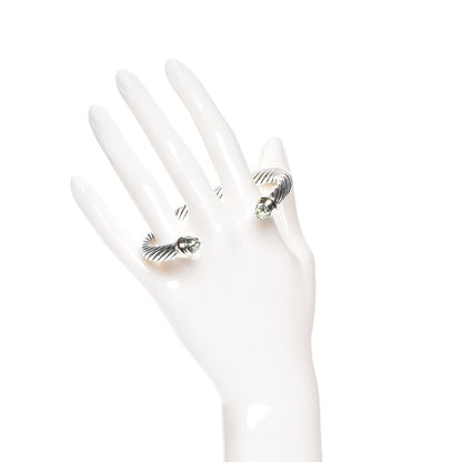 David Yurman Sterling Silver 14K Yellow Gold Prasiolite 7mm Cable Classics Bracelet 2 of 5