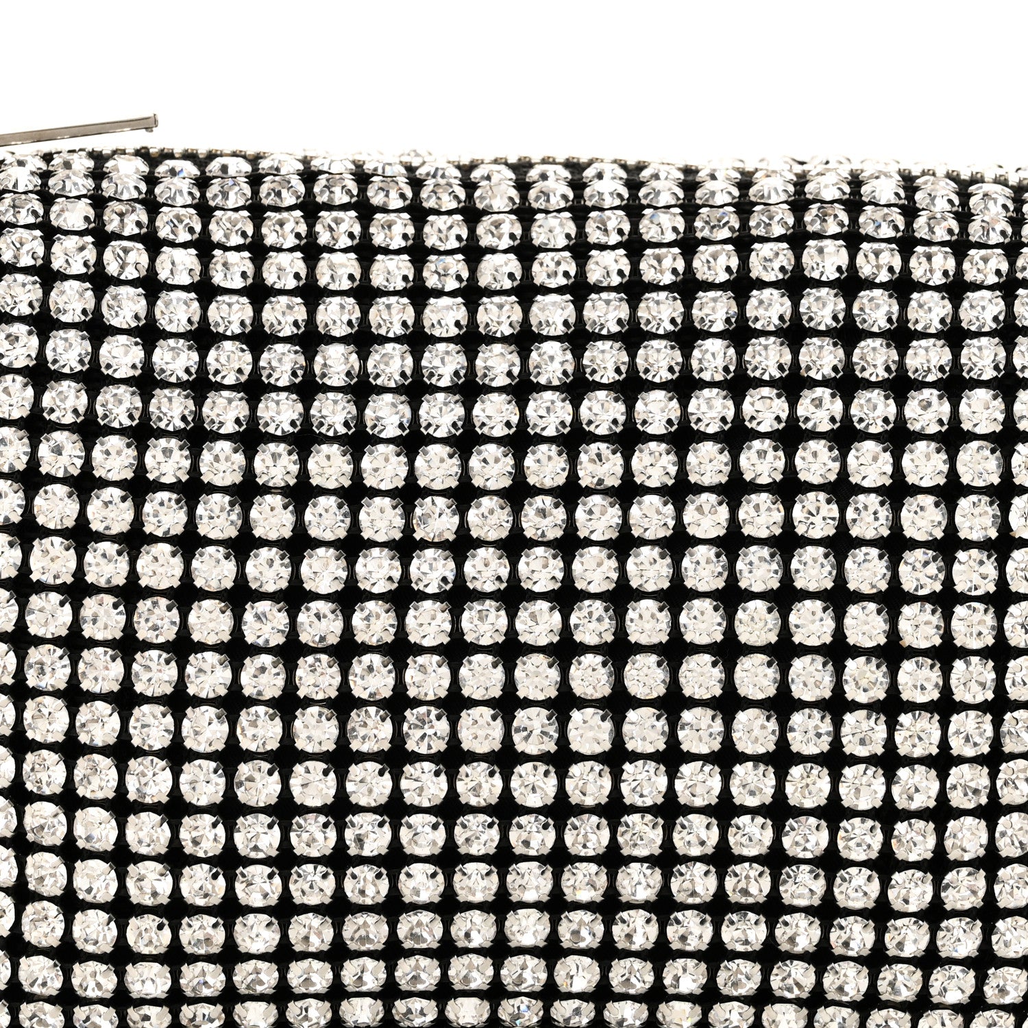 Alexander Wang Mesh Crystal Rhinestone Mini Heiress Pouch Black Silver 7 of 10