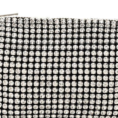 Alexander Wang Mesh Crystal Rhinestone Mini Heiress Pouch Black Silver 7 of 10