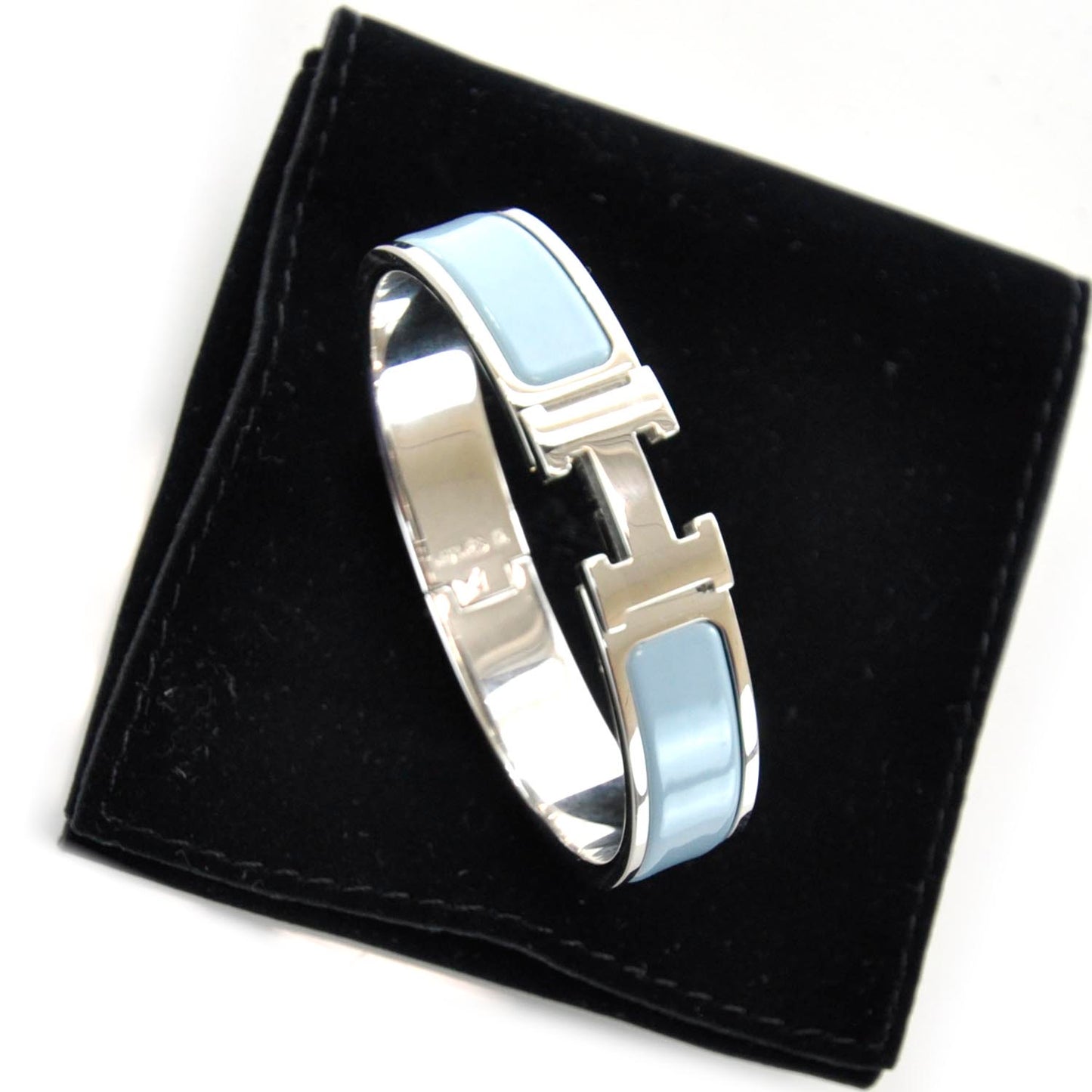 Narrow Enamel Clic Clac H Bracelet PM Bleu