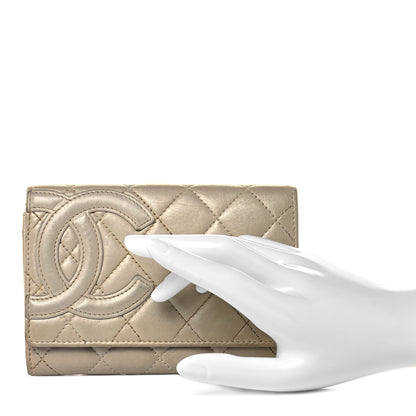 Chanel Metallic Calfskin Quilted Cambon Flap Wallet Gold 2 of 7