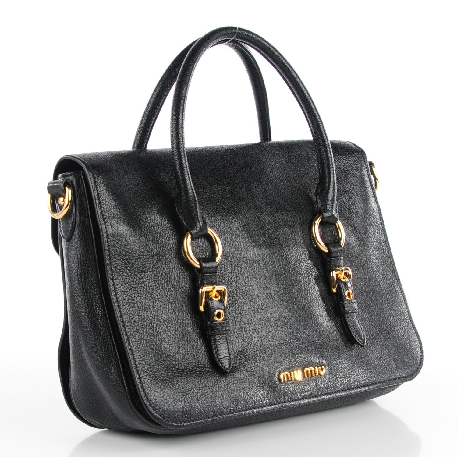 Miu Miu Goatskin Madras Crossbody Bag Nero Black 3 of 8