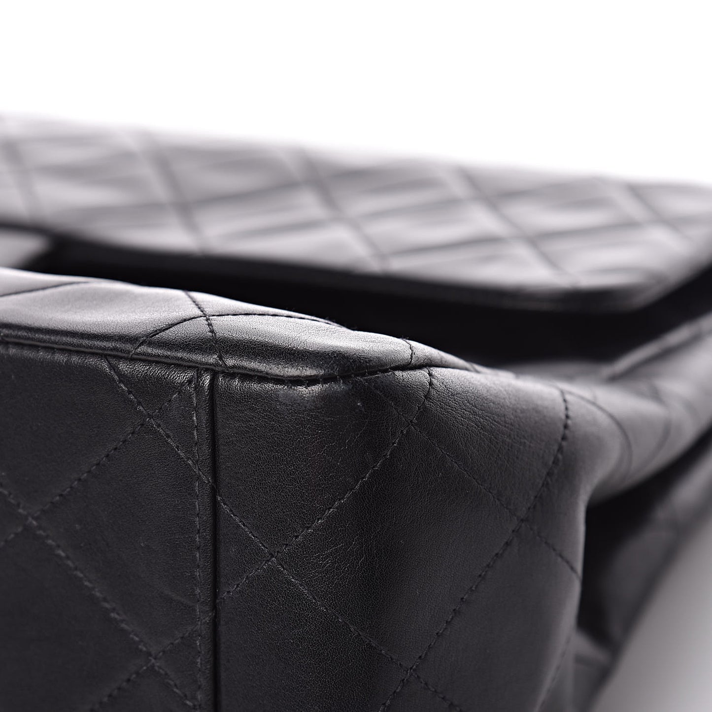 Lambskin Quilted XL Jumbo Single Flap Black