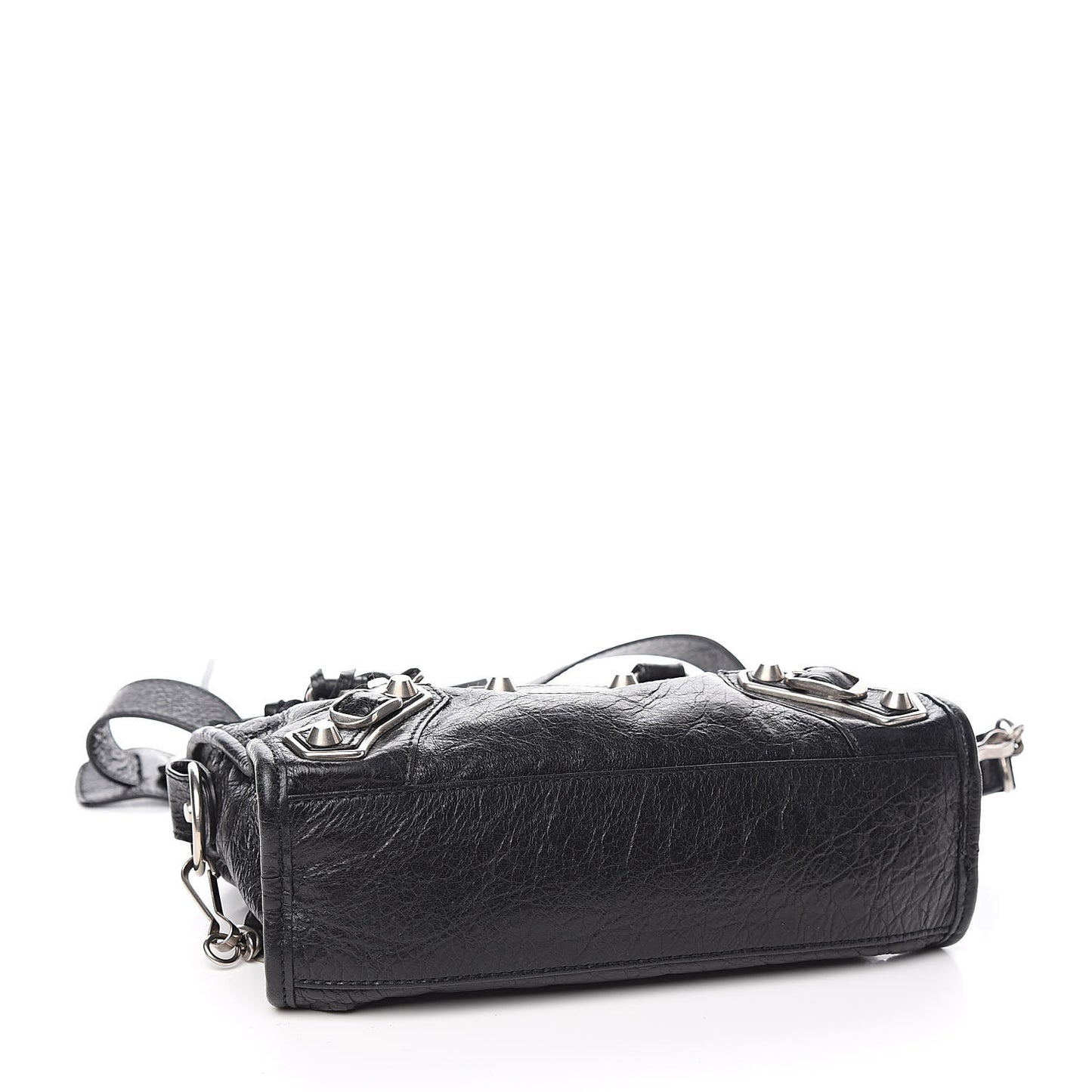 Agneau Silver Metallic Edge Hardware Mini City Black