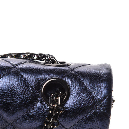 Chanel Metallic Aged Calfskin Quilted 2.55 Reissue 227 Flap Blue 12 of 14