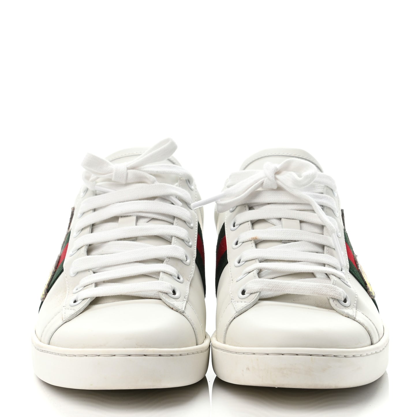 X BNF Miro Soft Calfskin Web Bananya Embroidered Womens Ace Sneakers 39 White New Shamarock