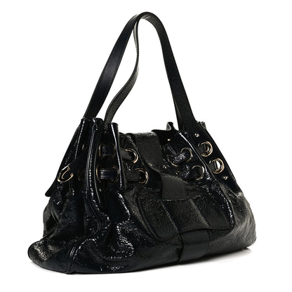 Jimmy Choo Crushed Patent Riki Bag Blue 3 of 14