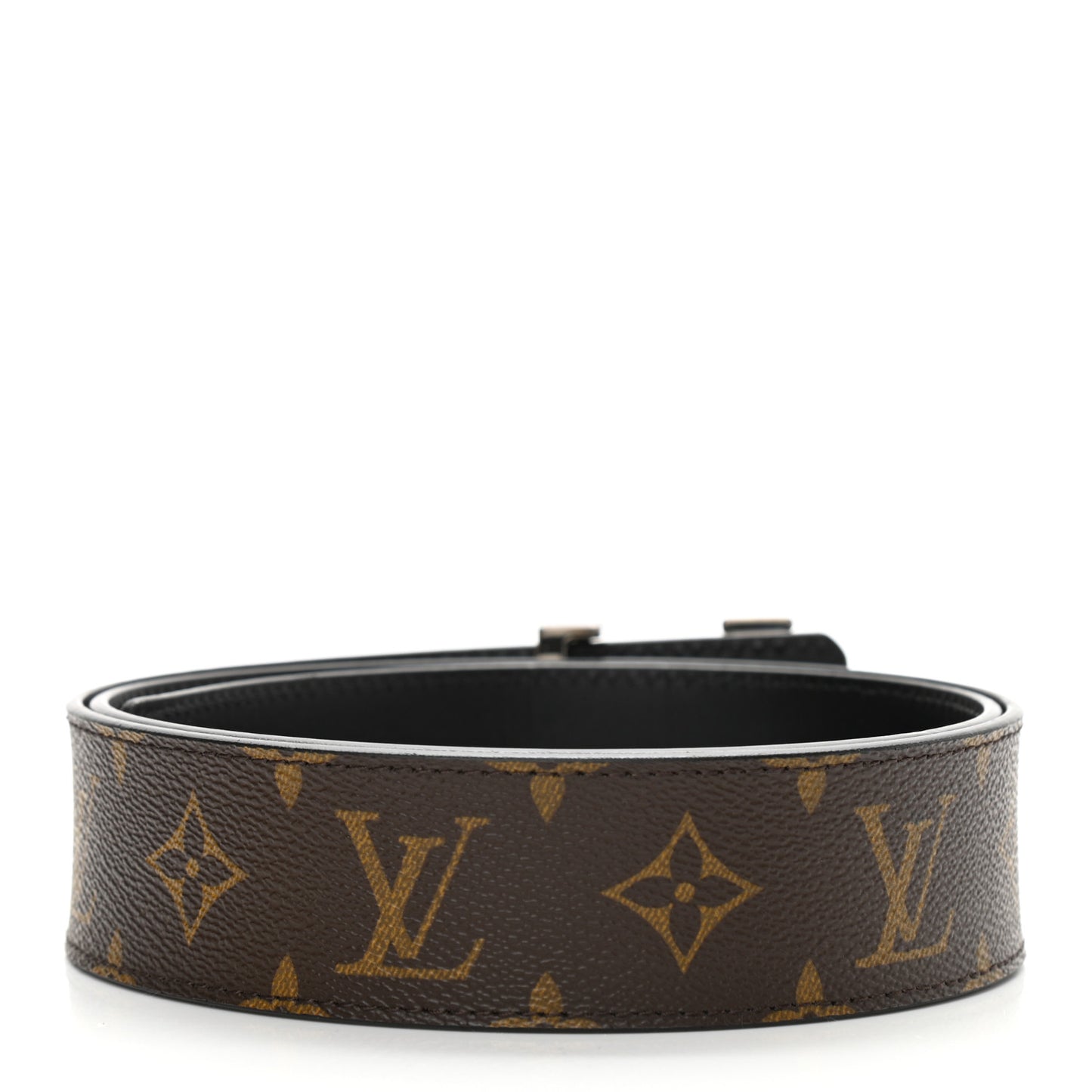 Calfskin Monogram 40mm LV Initiales Reversible Belt 90 36 Black