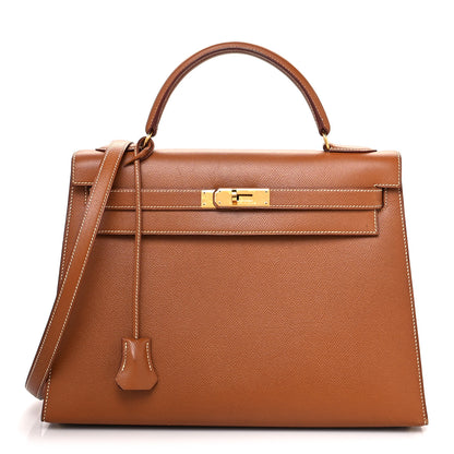 Hermes Courchevel Kelly Sellier 32 Gold 1 of 15