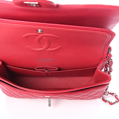 Chanel Lambskin Quilted Medium Double Flap Dark Pink 4 of 8