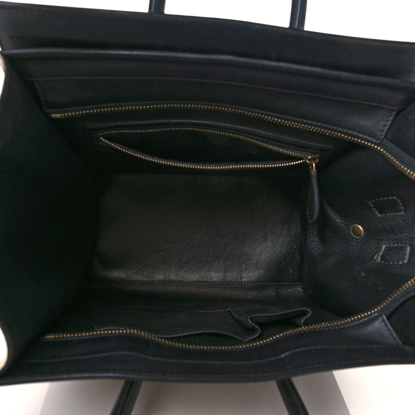 Velluto Calfskin Mini Tri-Color Luggage Vanilla