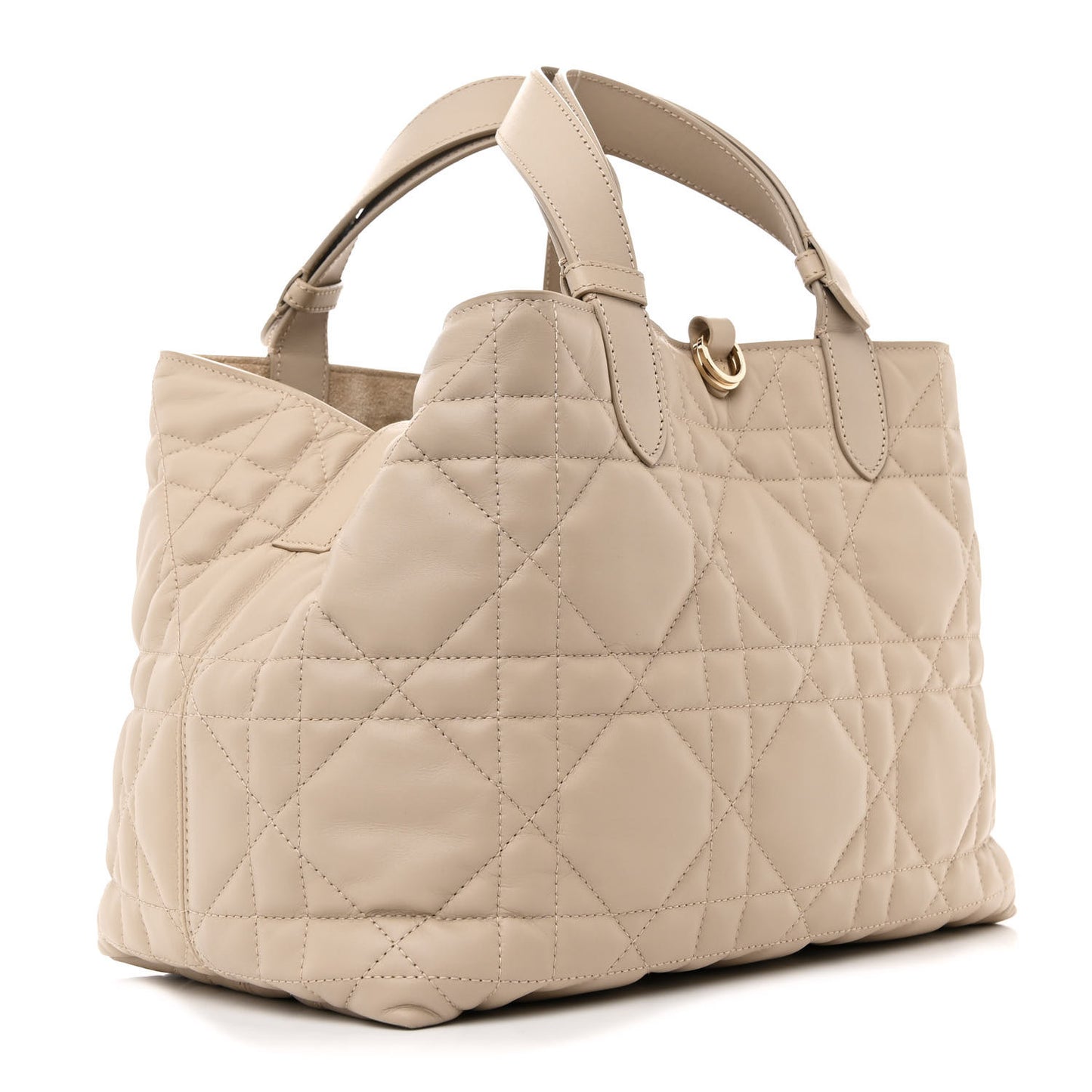 Calfskin Macrocannage Medium Toujour Powder Beige